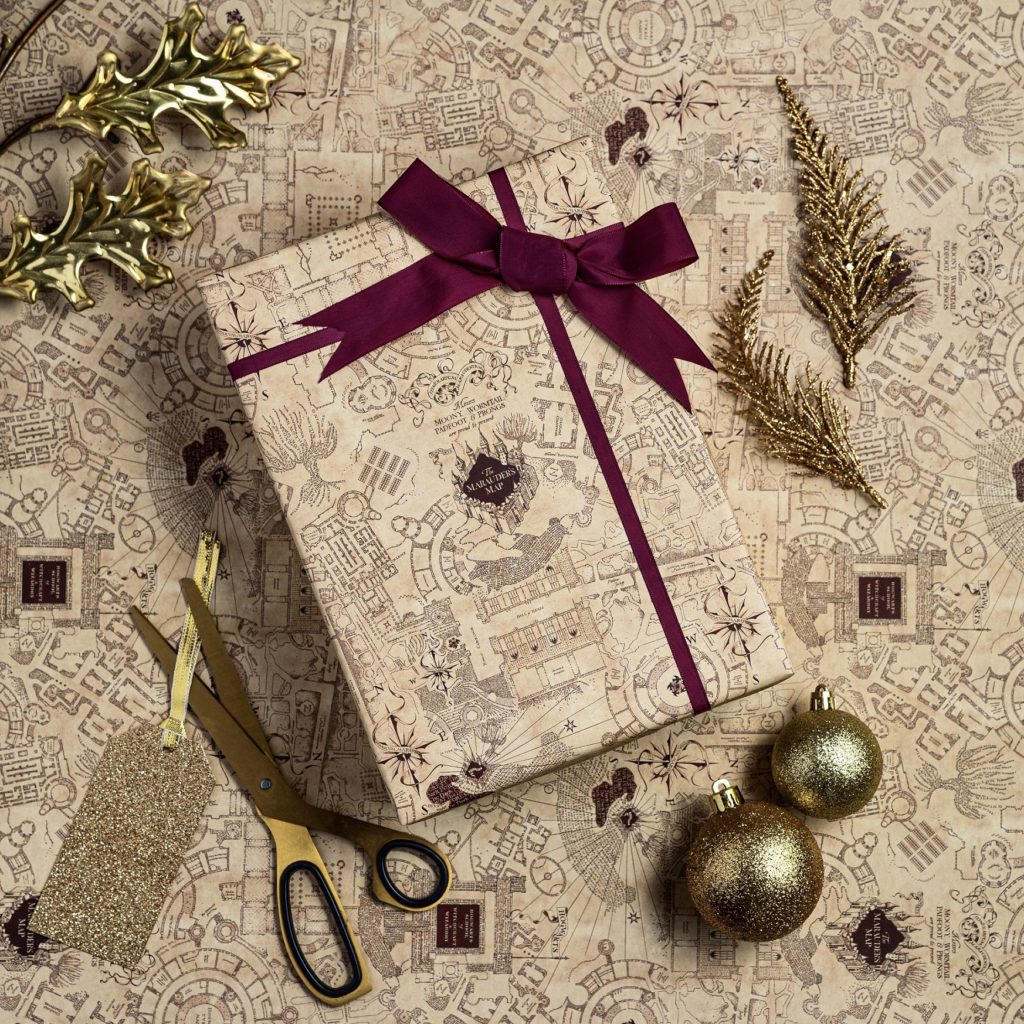 Papier Cadeau Harry Potter - Carte Du Maraudeur (Marauder's Map) - 2 Feuilles 50x70 Cm - Minalima - Neuf