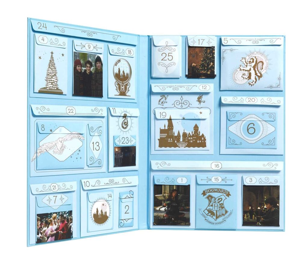 Intérieur du calendrier de l'Avent Harry Potter de Gallimard