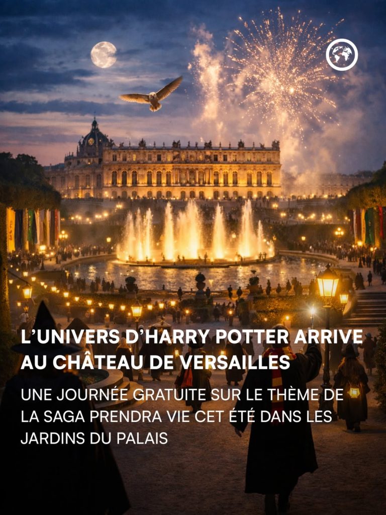 Une image du Retour à Poudlard à Versailles généré par une intelligence artificielle.